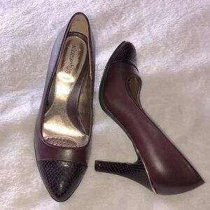 Solesenseability Maroon and Snake Texture Toe and Heels‎